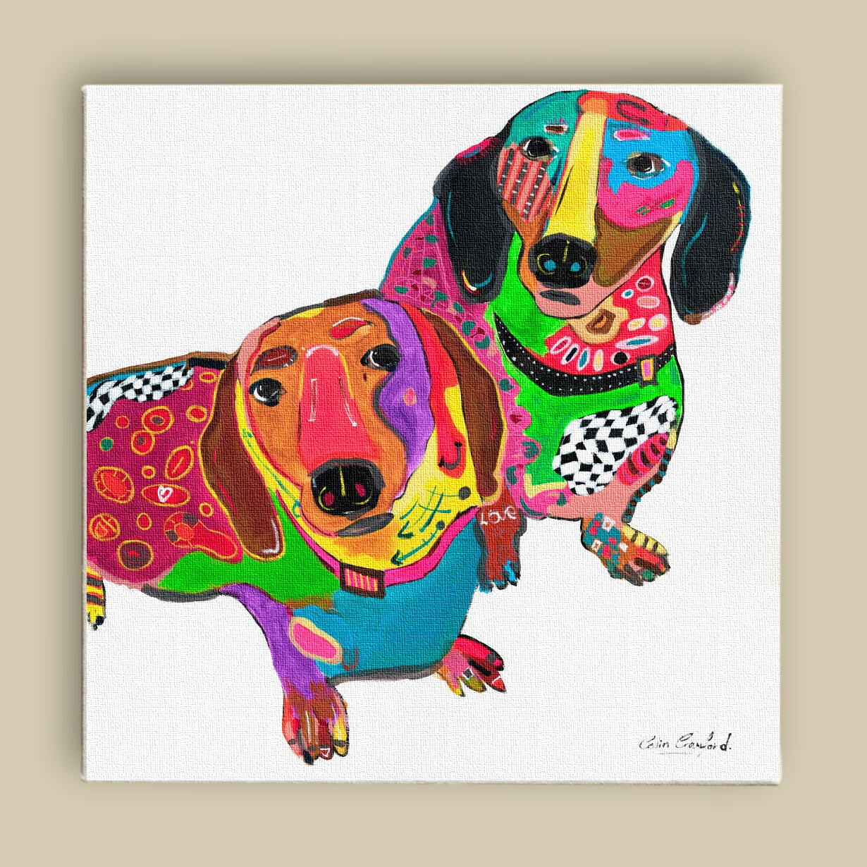 Wiener dogs | Canvas - Crawford Art Co